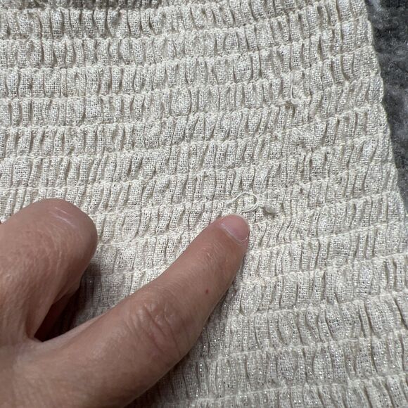 Revolve Spell & The Gypsy Lola Ruched Mini Skirt Small Tiered Neutral Shimmer - Picture 2 of 8